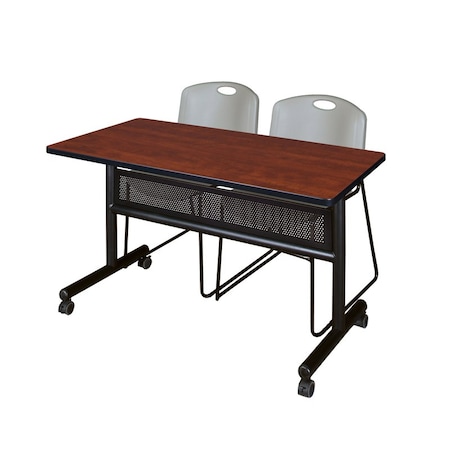 Kobe Rectangle FlipTop Table, 48" W, 29" H, Laminate Top, Cherry MKFTM4824CH44GY